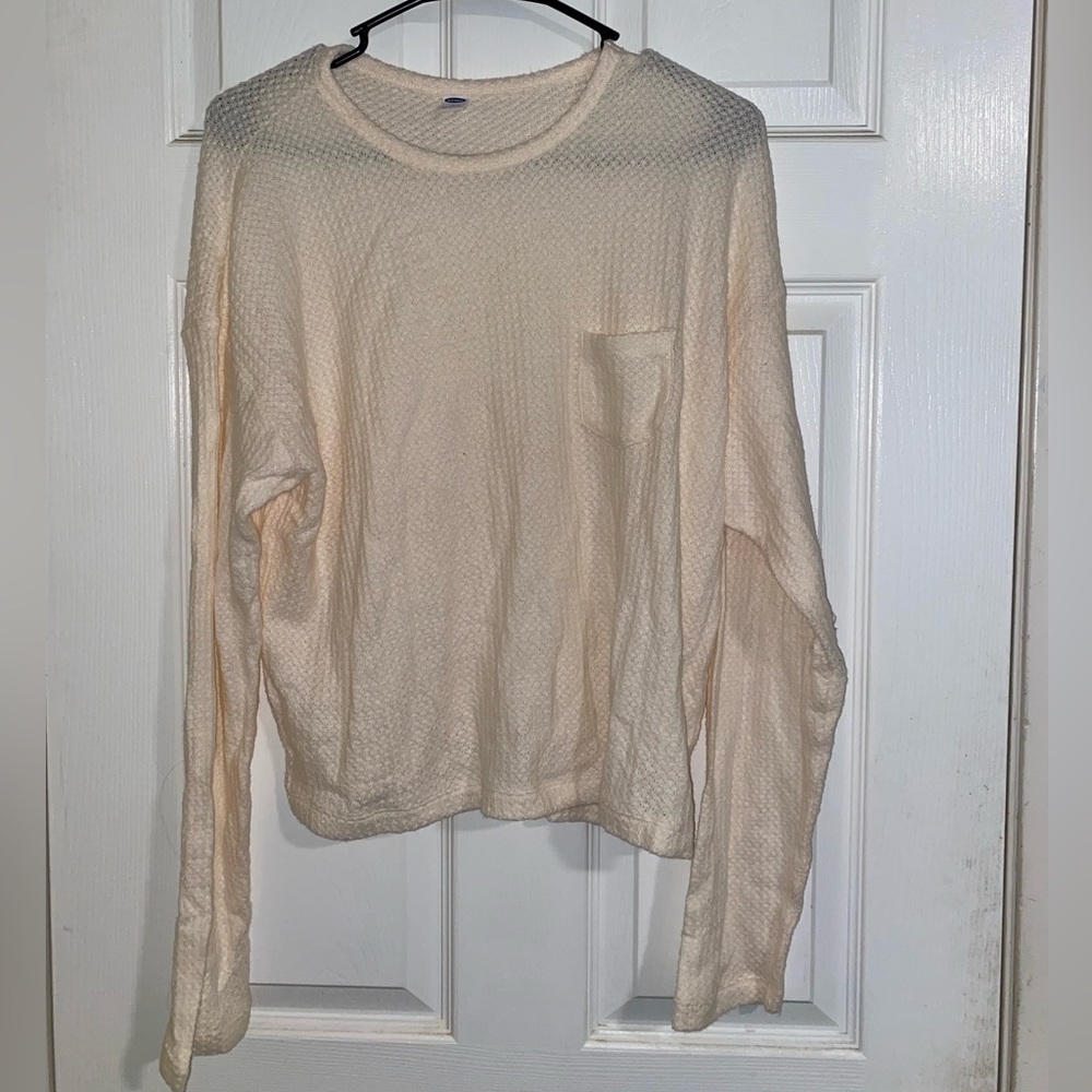 NWT! womens waffle knit cropped long sleeve top!
